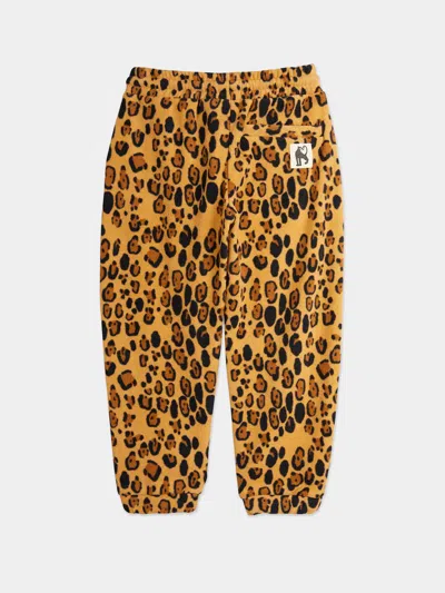 Mini Rodini Girls Leopard Joggers In Brown
