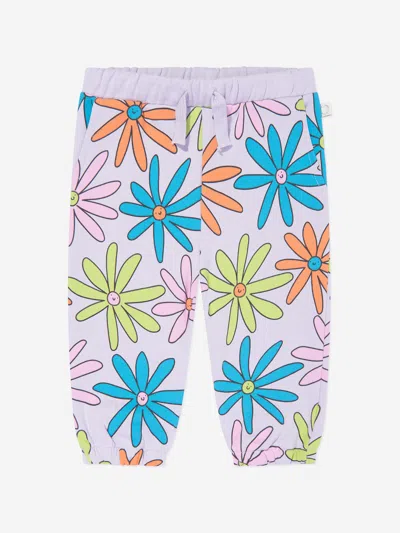 Stella Mccartney Baby Girls Flower Joggers In Purple