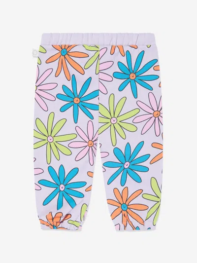 Stella Mccartney Baby Girls Flower Joggers In Purple