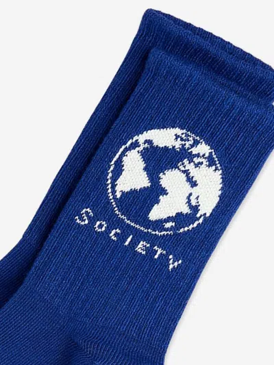 Mini Rodini Kids Society Socks In Blue