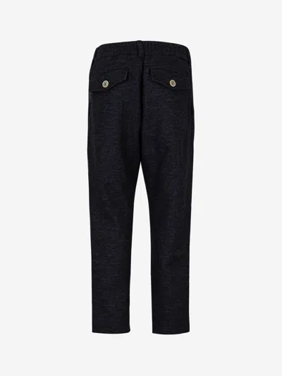 Eleventy Boys Wool Trousers In Blue