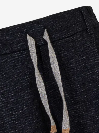 Eleventy Boys Wool Trousers In Blue