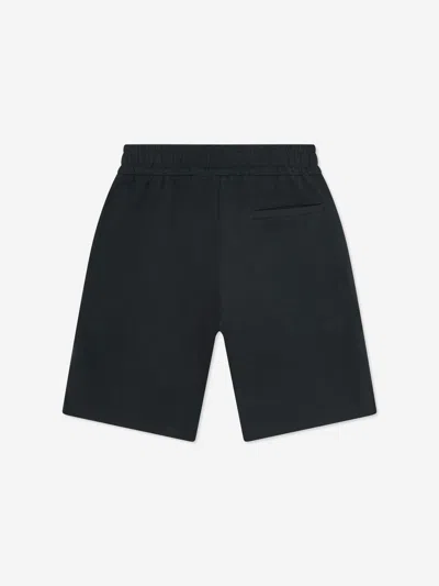 Emporio Armani Stretch-cotton Logo Bermuda Shorts (4-16 Years) In Blue