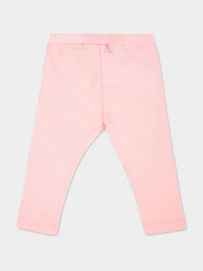 Moschino Logo-print Stretch-cotton Leggings In Pink