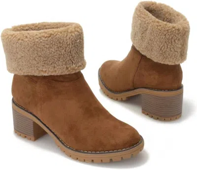 Corkys Footwear Women's Cotton Heeled Bootie In Brown In Brown