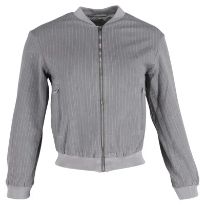 Hugo Boss Full Zip Bomber Jacket In Grey Wool In Grey