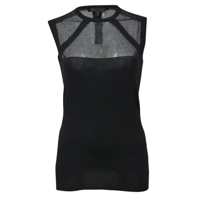 Burberry Prorsum Sleeveless Top In Black Silk In Black