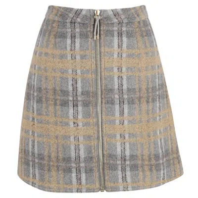 Acne Studios Plaid Mini Skirt In Grey Wool In Grey