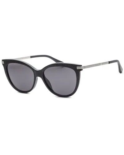 Jimmy Choo Black Haircalf Sunglasses In Black