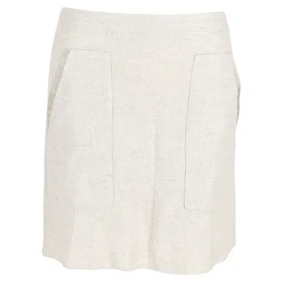 Giorgio Armani Emporio Armani Suit Mini Skirt In Cream Linen In White