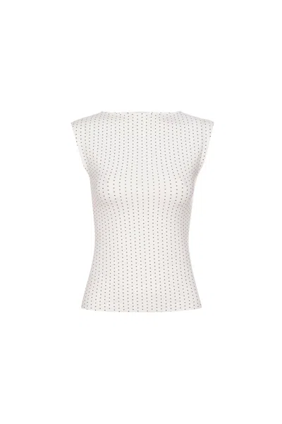 Bcap Kelly Top In Black Polka Dot
