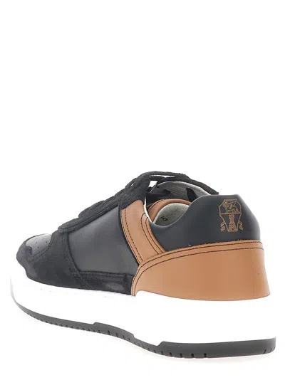 Shop Brunello Cucinelli Suede Leather Sneakers