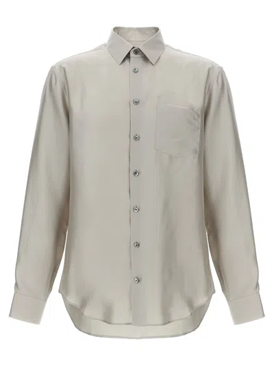 Shop Giorgio Armani Silk Shirt In Gray