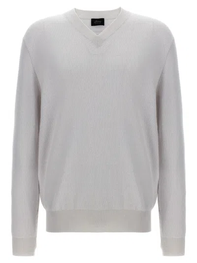 Shop Brioni V Neck Sweater In White