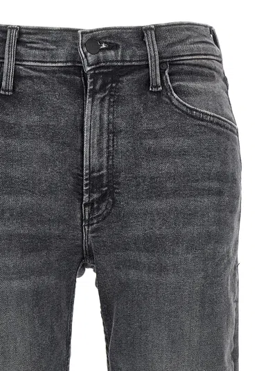 Mother The High Waisted Rascal Slice Undone Hem Friday The 13th Jeans In Gray