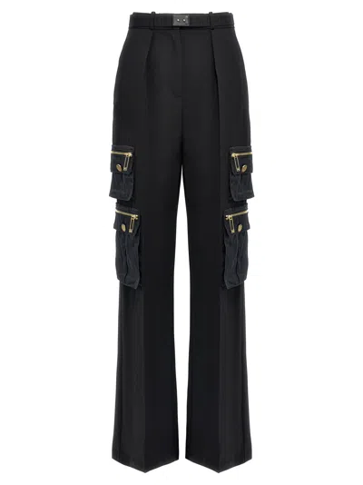 Shop Elisabetta Franchi Cargo Pants In Black