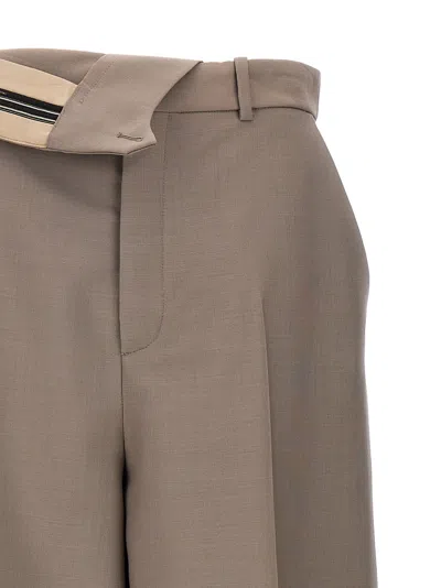 Fendi High-waisted Pleated Front Trousers With Side Pockets In Gray