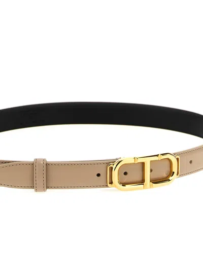 Tom Ford Beige Golden Buckle Belt In Beige
