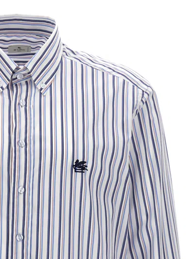 Etro Striped Cotton Shirt In Multicolor