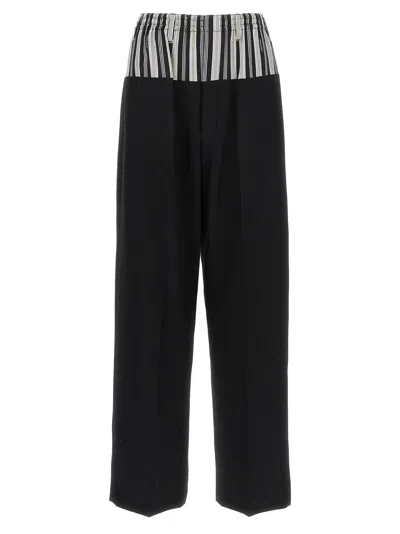 Shop Fendi Basque Trompe L'oeil Pants In Black