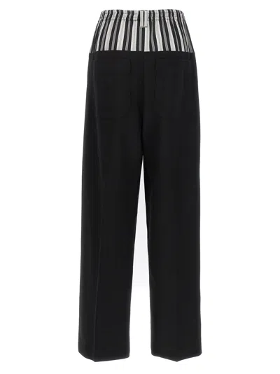 Fendi Wool Crepe Trousers In Black