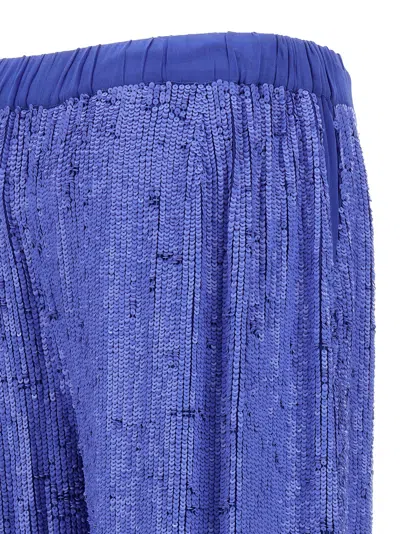 P.a.r.o.s.h . Wide-leg Trousers With Shimmering Sequin Detailing In Blue