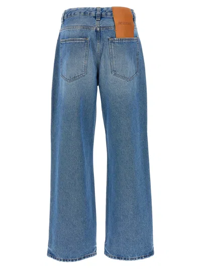 Shop Jacquemus 'le De Nîmes Large' Jeans In Blue