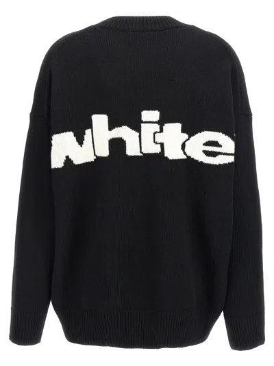 Shop Off-white Off White 'shared Logo' Sweater In White/black