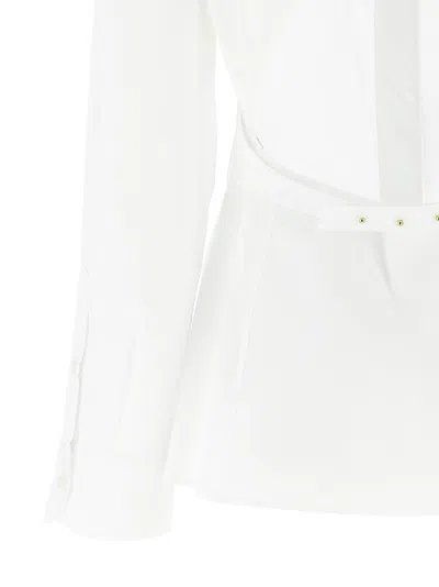 Jacquemus White Blouse With Cut-out Detail And Adjustable Waistband In White