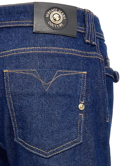 Versace Jeans Couture 'judy' Denim Trousers Featuring Contrast Stitching In Blue