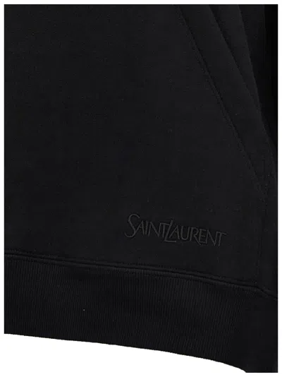 Saint Laurent Zipper Hoodie In Black