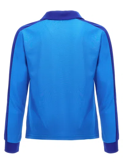 Wales Bonner Panelled Sleeve Knit Sweater In Blue