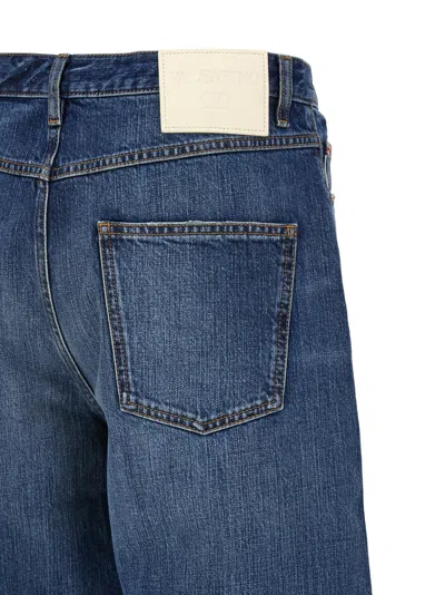 Valentino Blue Washed-effect Denim Jeans In Blue