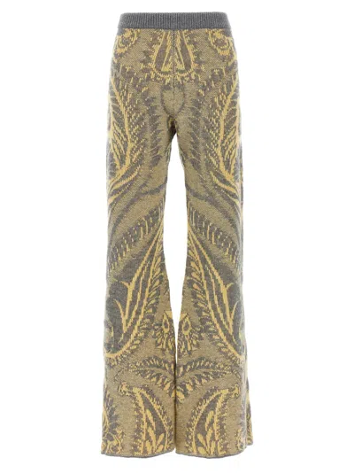 Etro Paisley Intarsia Flared Trousers In Multicolor
