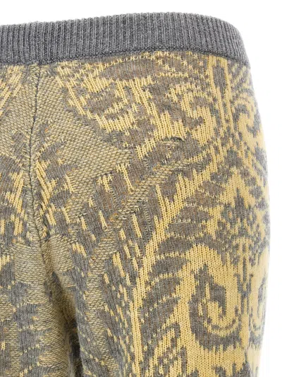 Etro Paisley Intarsia Flared Trousers In Multicolor