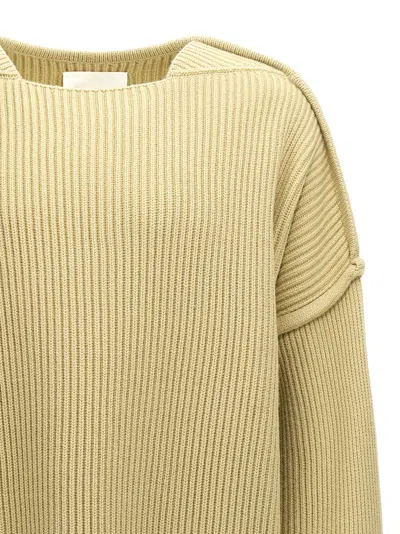 Jil Sander Geometric Neckline Sweater With Dropped Shoulders In 绿色的