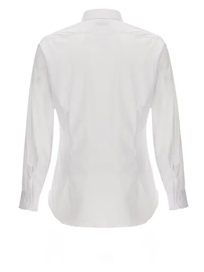 Barba Napoli Tailored Cotton Shirt Buttoned Cuffs In White