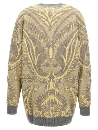Etro 'paisley' Crew Neck Oversized Jacquard Sweater In Multicolor