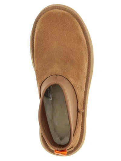 Ugg Brown  ‘classic Mini Dipper' Ankle Boots With Fabric Insert In Suede Woman In Brown