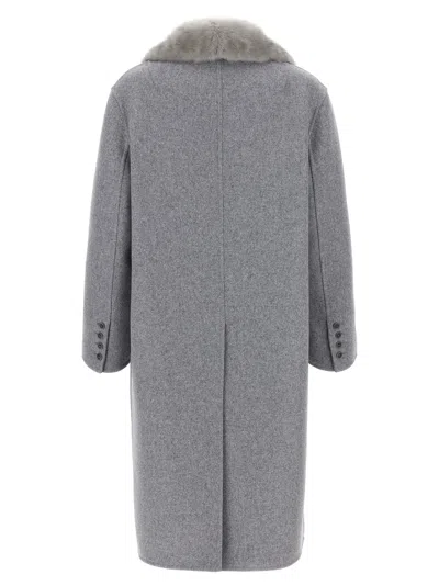 Shop Ermanno Scervino Mink Single Breasted Coat