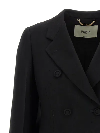 Fendi Black Wool Blend Blazer