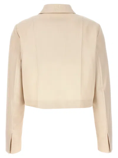 Fendi Collared Structured Cropped Jacket Detail