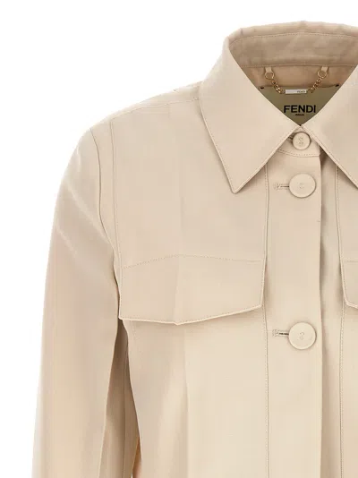 Fendi Collared Structured Cropped Jacket Detail