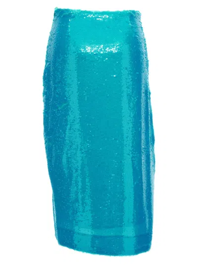 Ganni Sequin Midi Skirt Skirts Light Blue