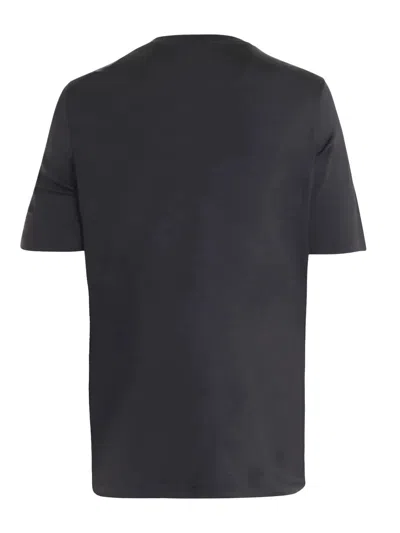 Shop Marco Pescarolo Dark Blue Silk Blend Short Sleeved T Shirt