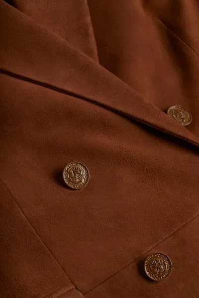L'agence Aimee Suede Blazer In Cognac