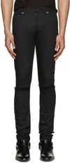 SAINT LAURENT Black Original Low Waisted Ripped Skinny Jeans