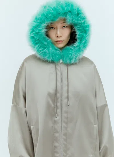 Gucci Satin Bomber Jacket In Gray