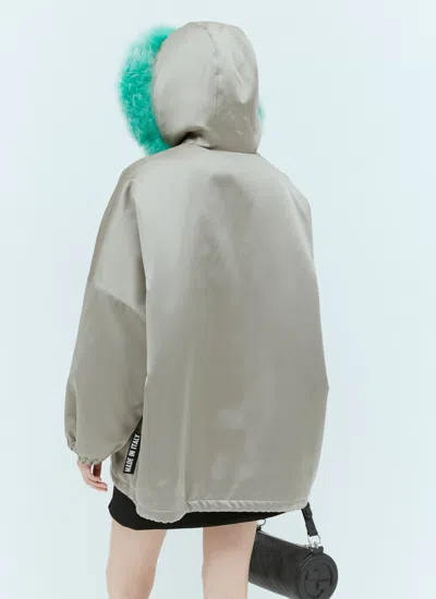 Gucci Satin Bomber Jacket In Gray