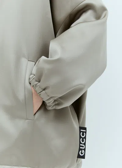 Gucci Satin Bomber Jacket In Gray